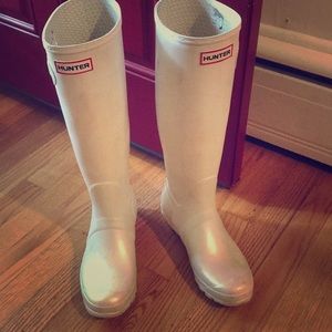 COPY - Hunter boots silver white